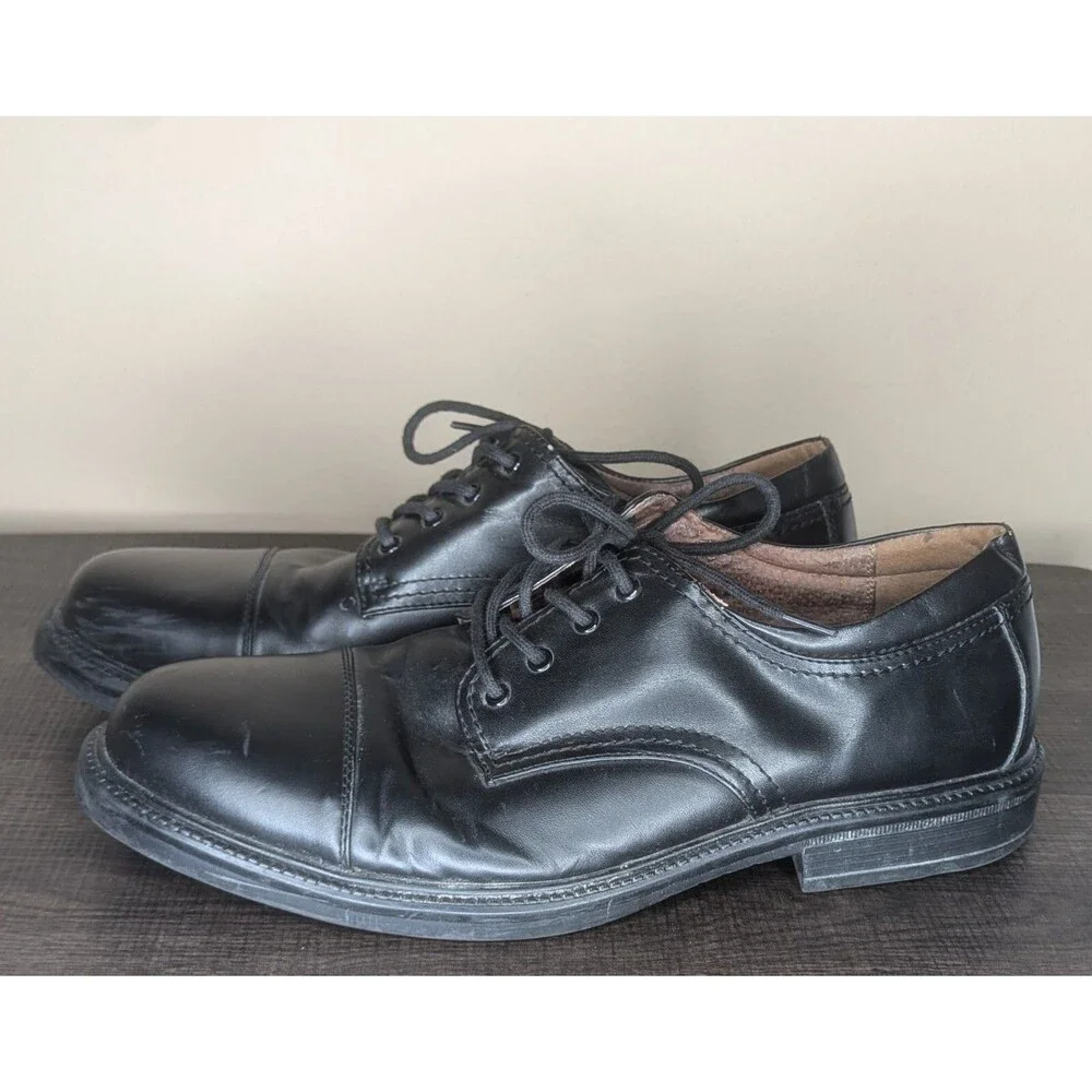 Merona Shoes Mens 12 Comfort Gel Black Leather Upper Balance Man Made Materials